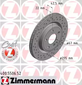 Тормозной диск (ZIMMERMANN: 400.5506.52)