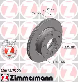 Тормозной диск (ZIMMERMANN: 400.6475.20)