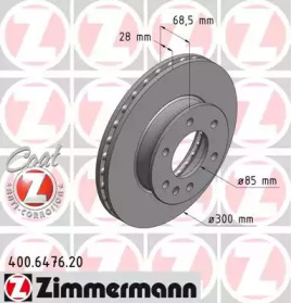 Тормозной диск (ZIMMERMANN: 400.6476.20)