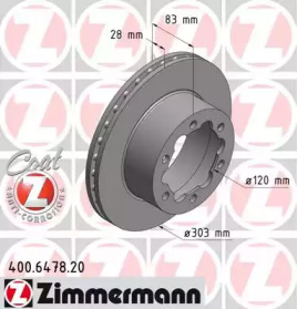 Тормозной диск (ZIMMERMANN: 400.6478.20)