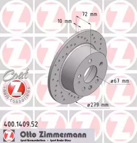 Тормозной диск (ZIMMERMANN: 400.1409.52)