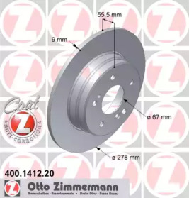 Тормозной диск (ZIMMERMANN: 400.1412.20)