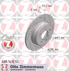 Тормозной диск (ZIMMERMANN: 400.1412.52)