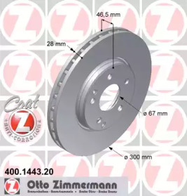 Тормозной диск (ZIMMERMANN: 400.1443.20)