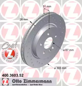 Тормозной диск (ZIMMERMANN: 400.3603.52)