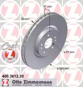 Тормозной диск (ZIMMERMANN: 400.3612.20)