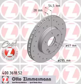 Тормозной диск (ZIMMERMANN: 400.3618.52)