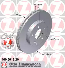 Тормозной диск (ZIMMERMANN: 400.3619.20)