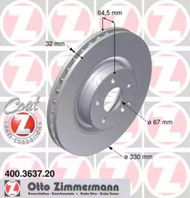 Тормозной диск (ZIMMERMANN: 400.3637.20)