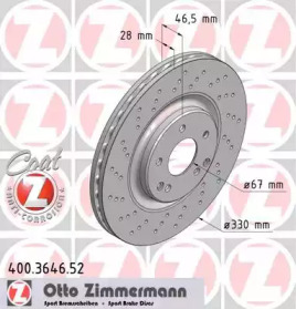 Тормозной диск (ZIMMERMANN: 400.3646.52)