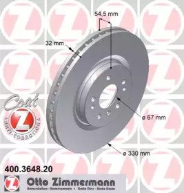 Тормозной диск (ZIMMERMANN: 400.3648.20)