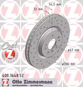 Тормозной диск (ZIMMERMANN: 400.3648.52)