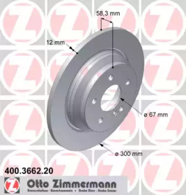 Тормозной диск (ZIMMERMANN: 400.3662.20)