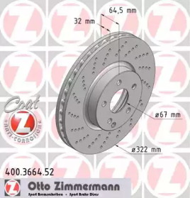 Тормозной диск (ZIMMERMANN: 400.3664.52)