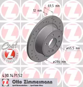 Тормозной диск (ZIMMERMANN: 430.1471.52)