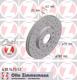 Тормозной диск (ZIMMERMANN: 430.1473.52)