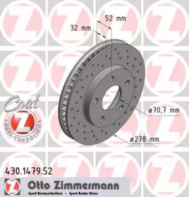 Тормозной диск (ZIMMERMANN: 430.1479.52)