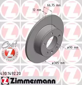 Тормозной диск (ZIMMERMANN: 430.1492.20)