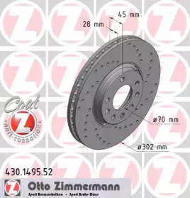 Тормозной диск (ZIMMERMANN: 430.1495.52)