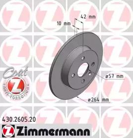 Тормозной диск (ZIMMERMANN: 430.2605.20)