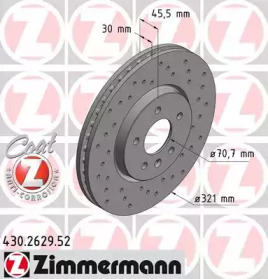 Тормозной диск (ZIMMERMANN: 430.2629.52)