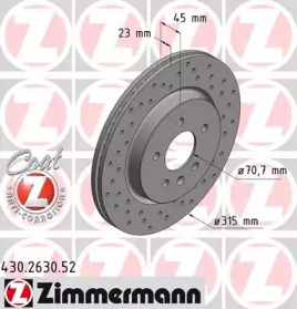 Тормозной диск (ZIMMERMANN: 430.2630.52)