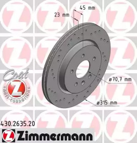 Тормозной диск (ZIMMERMANN: 430.2635.20)