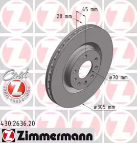 Тормозной диск (ZIMMERMANN: 430.2636.20)