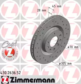 Тормозной диск (ZIMMERMANN: 430.2636.52)