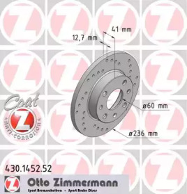 Тормозной диск (ZIMMERMANN: 430.1452.52)