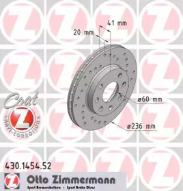 Тормозной диск (ZIMMERMANN: 430.1454.52)