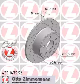 Тормозной диск (ZIMMERMANN: 430.1475.52)