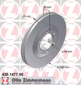 Тормозной диск (ZIMMERMANN: 430.1477.00)