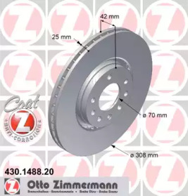 Тормозной диск (ZIMMERMANN: 430.1488.20)