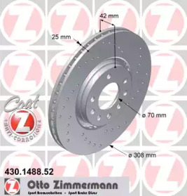 Тормозной диск (ZIMMERMANN: 430.1488.52)