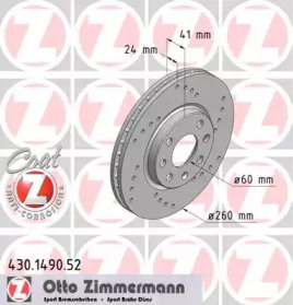 Тормозной диск (ZIMMERMANN: 430.1490.52)