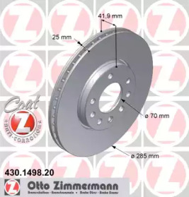 Тормозной диск (ZIMMERMANN: 430.1498.20)