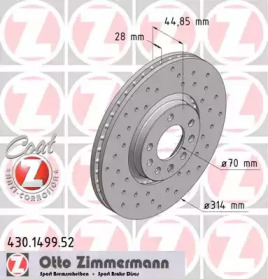 Тормозной диск (ZIMMERMANN: 430.1499.52)