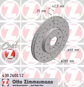 Тормозной диск (ZIMMERMANN: 430.2600.52)