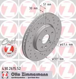 Тормозной диск (ZIMMERMANN: 430.2615.52)