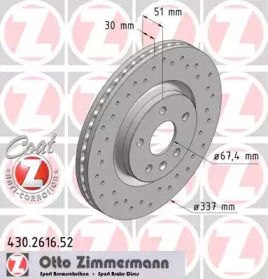 Тормозной диск (ZIMMERMANN: 430.2616.52)