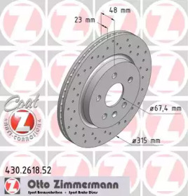 Тормозной диск (ZIMMERMANN: 430.2618.52)