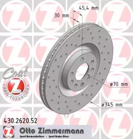 Тормозной диск (ZIMMERMANN: 430.2620.52)