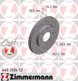 Тормозной диск (ZIMMERMANN: 440.2034.52)