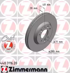 Тормозной диск (ZIMMERMANN: 440.3116.20)