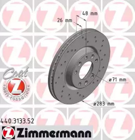 Тормозной диск (ZIMMERMANN: 440.3133.52)