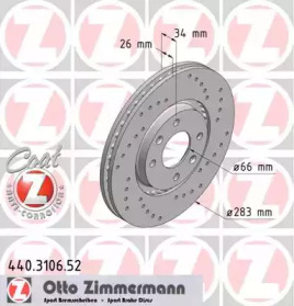 Тормозной диск (ZIMMERMANN: 440.3106.52)