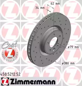 Тормозной диск (ZIMMERMANN: 450.5212.52)