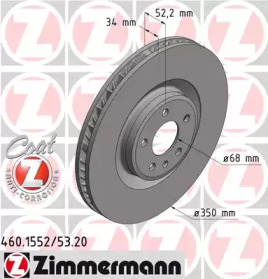 Тормозной диск (ZIMMERMANN: 460.1552.20)