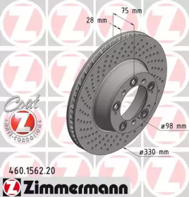 Тормозной диск (ZIMMERMANN: 460.1562.20)